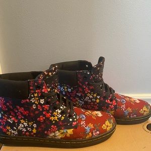 Doc Martens Red floral canvas shoes